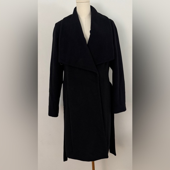 Cole Haan Women's Signature Wool Blend Wrap Coat Black Size 12 - Picture 6 of 16